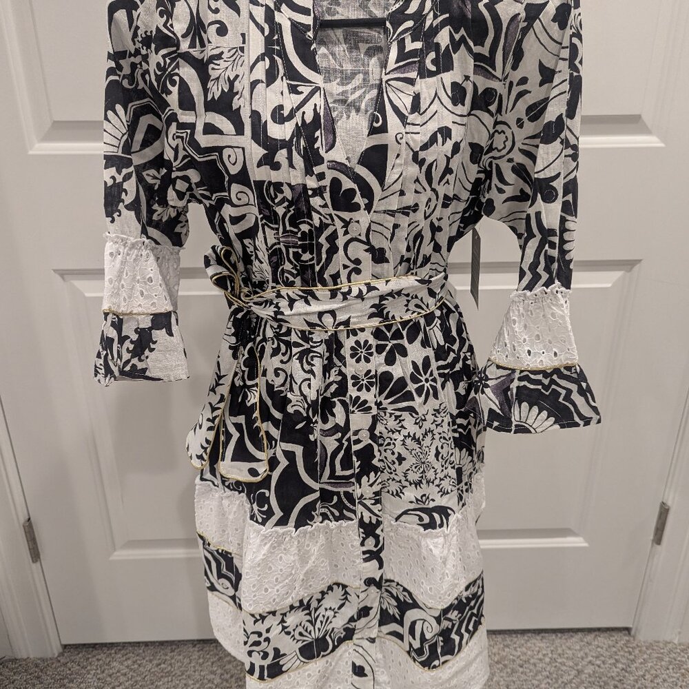 BOSTON PROPER Black and White Knee length dress Sz 0